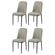1 Kit 4 Cadeiras V1006 Rivatti 44 cm -Largura- Estofado em Tecido Nude e Base em Aco Preto